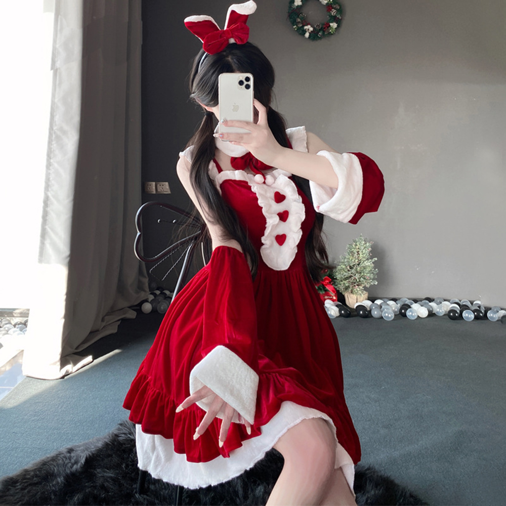Robe de noël Vintage en velour - Party Games Bunny avis et prix