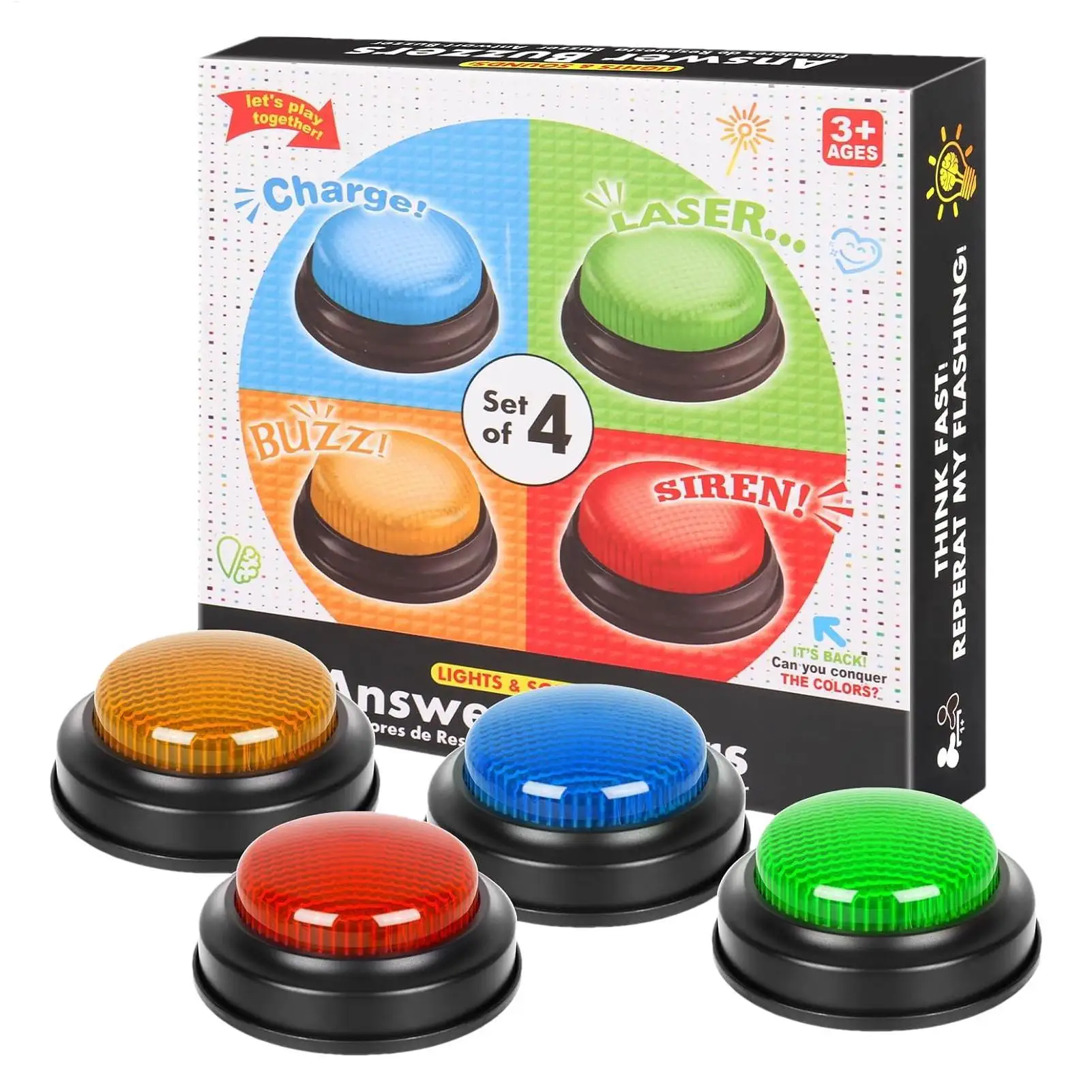 Buzzer de jeu 4 boutons à répo - Party Games Competition avis et prix